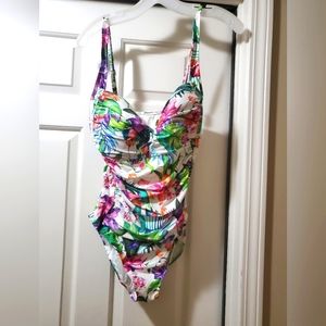 LABlanca size 14 floral colorful swimsuit